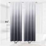 Ombre Room Darkening Curtains for Living Room 40″W x 84″L Machine Washable Panel Pair (Set of 2) - Chic Decora