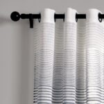 Ombre Stripe Sheer Polyester Sheer Curtain Pair (Set of 2) - Chic Decora