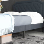 Onua Upholstered Platform Bed With Tufted Headboard and Wooden Frame - Chic Decora