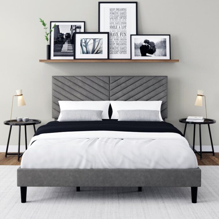 Orli Upholstered Platform Bed - Chic Decora