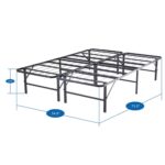 Overshores 14″ Metal Platform Bed Frame Steel with Slat Support Folding Platform Bed - Chic Decora