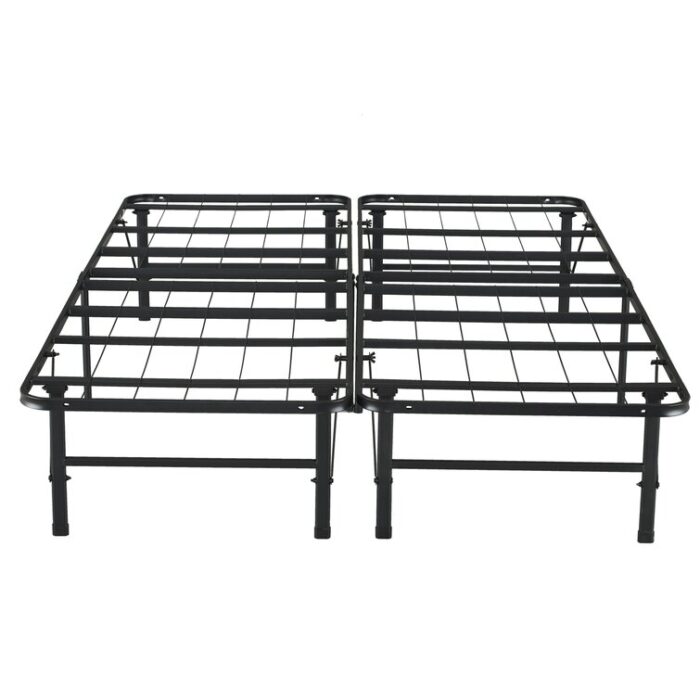 Overshores 14″ Metal Platform Bed Frame Steel with Slat Support Folding Platform Bed - Chic Decora