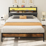 Owatonna Upholstered Bookcase Storage Bed - Chic Decora