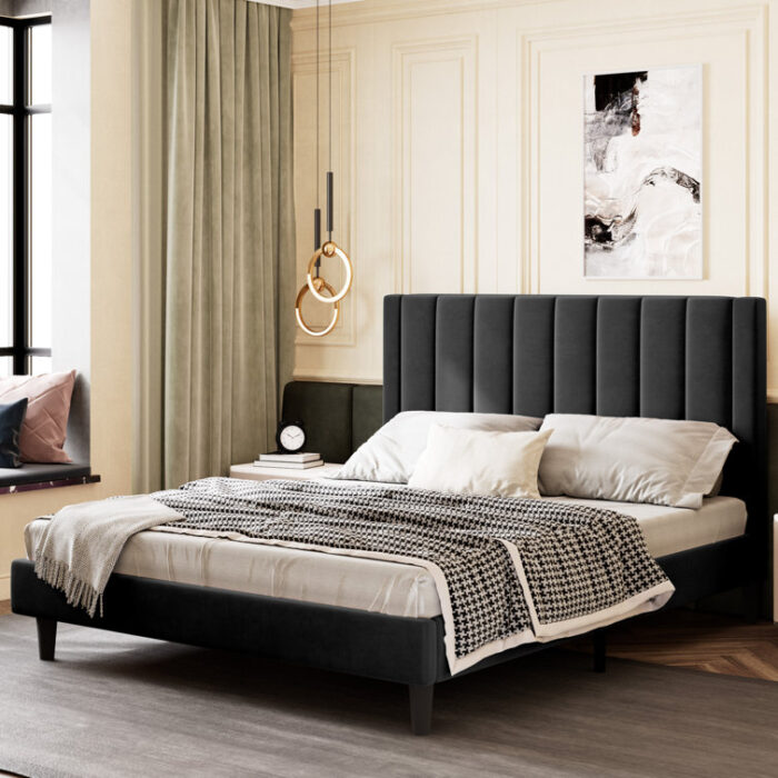 Ozella Upholstered Platform Bed - Chic Decora