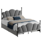 Pacer Upholstered Storage Bed With 4 Drawers & Adjustable Headboard - Chic Decora