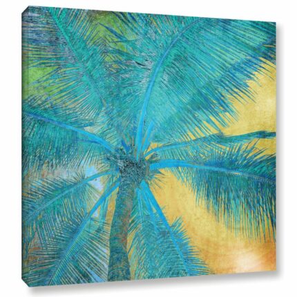 Palm Tree Sunset II Painting Print on Wrapped Canvas - Chic Decora