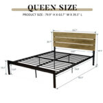 Paloma Wood And Metal Bed Frame With Headboard - Chic Decora