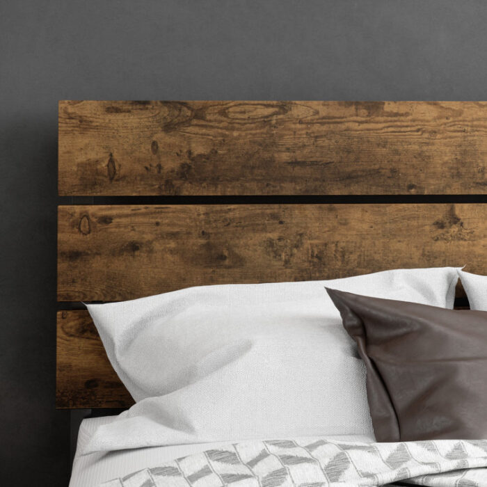 Paloma Wood And Metal Bed Frame With Headboard - Chic Decora