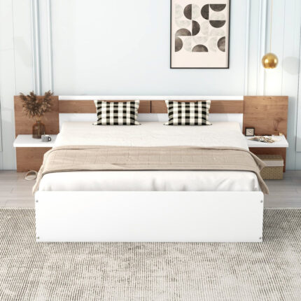 Rochell Upholstered Metal Platform Bed - Chic Decora