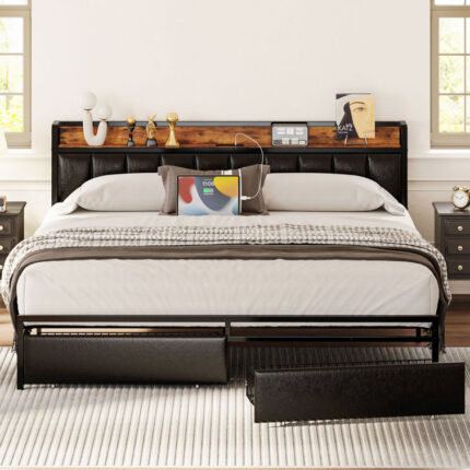 Ayeshia Wood Platform Bed - Chic Decora