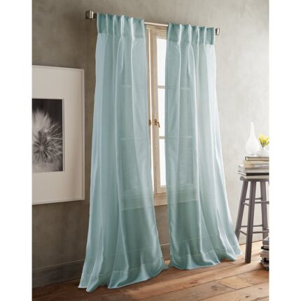 Solid Sheer Outdoor Rod Pocket Curtain Panel Set (Set of 2) - Chic Decora