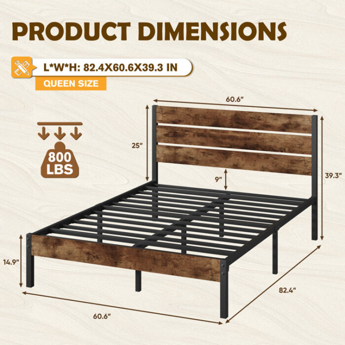 Parishay Standard Metal Bed - Chic Decora