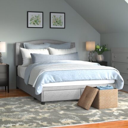 Braughton Upholstered Platform Bed - Chic Decora