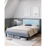 Patmar Upholstered Metal Platform Bed - Chic Decora