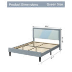 Patmar Upholstered Metal Platform Bed - Chic Decora