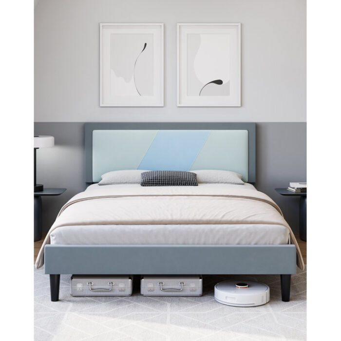 Patmar Upholstered Metal Platform Bed - Chic Decora