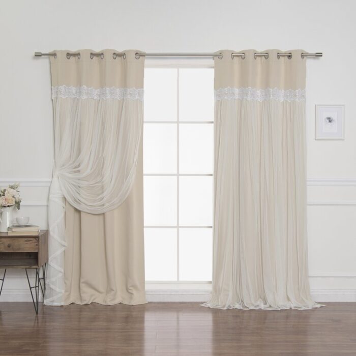 Pauley Polyester Blackout Curtain Pair (Set of 2) - Chic Decora