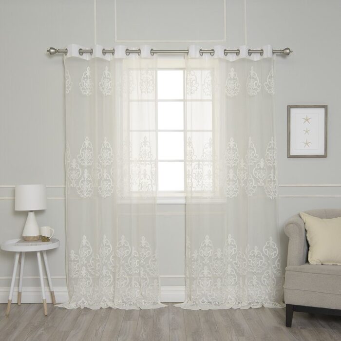 Pavel Polyester Sheer Curtain Pair (Set of 2) - Chic Decora