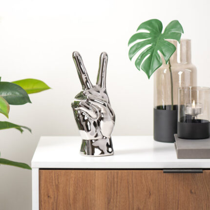 Peace Sign Hand Gesture Statue - Chic Decora