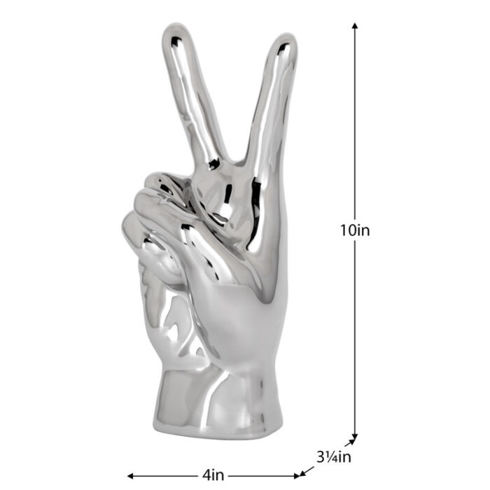 Peace Sign Hand Gesture Statue - Chic Decora