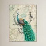 Peacock Poise Graphic Art on Wrapped Canvas - Chic Decora