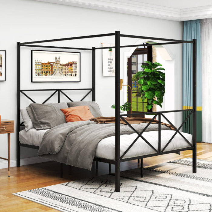 Pearu Metal Open-Frame Bed - Chic Decora