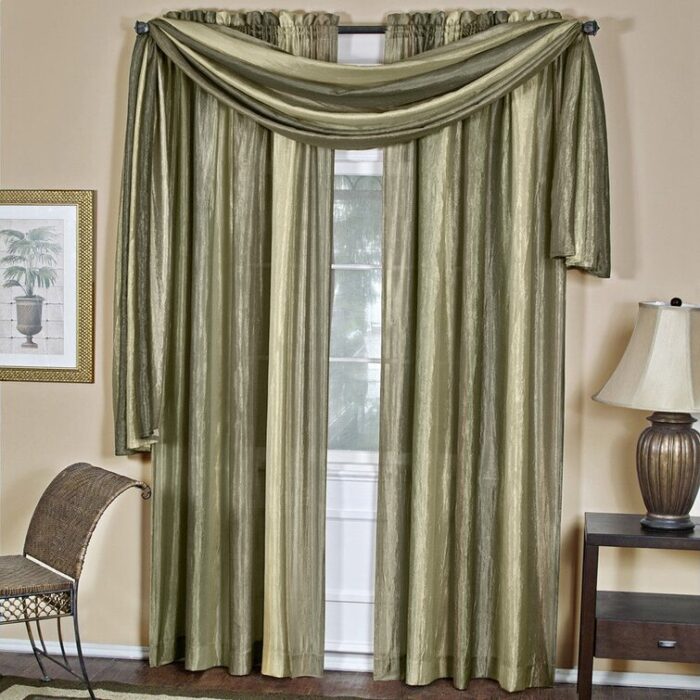 Pellegrino Polyester Semi Sheer Curtain Pair (Set of 2) - Chic Decora