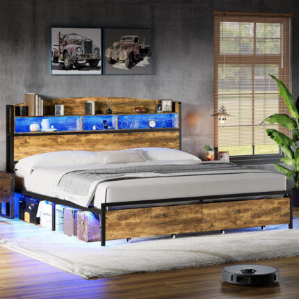 Ava Tufted Upholstered Low Profile Platform Bed - Chic Decora