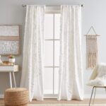 Peri Home Gates Tufted Chenille Rod Pocket Curtain Panel Pair White (Set of 2) - Chic Decora