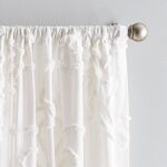 Peri Home Gates Tufted Chenille Rod Pocket Curtain Panel Pair White (Set of 2) - Chic Decora