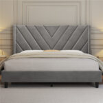 Permelia Upholstered Wingback Bed - Chic Decora