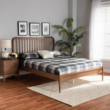 Pernell Rubberwood And MDF Slat Bed - Chic Decora