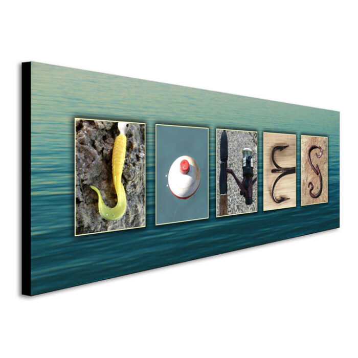 Personalized Fishing Name Alphabet Art - Chic Decora