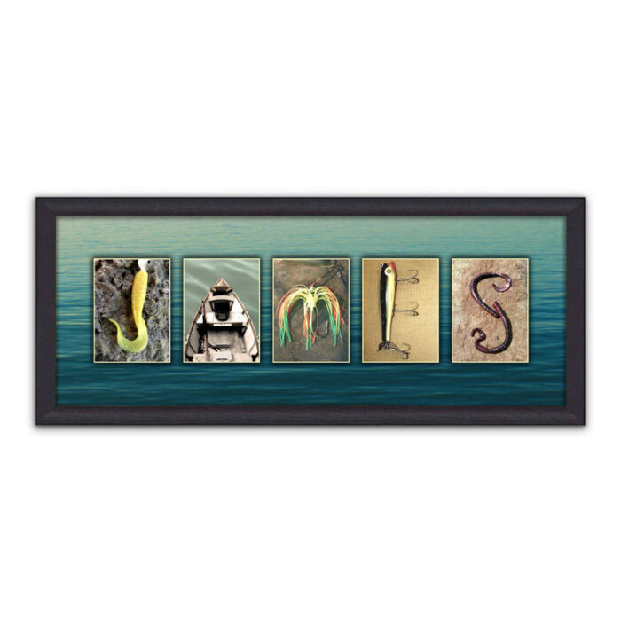 Personalized Fishing Name Alphabet Art – Framed Canvas - Chic Decora