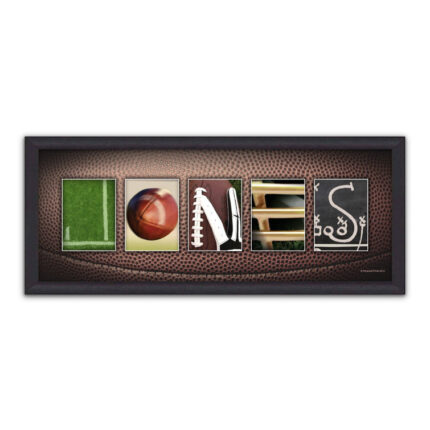 Personalized Football Name Art Sports Decor – Framed Canvas - Chic Decora