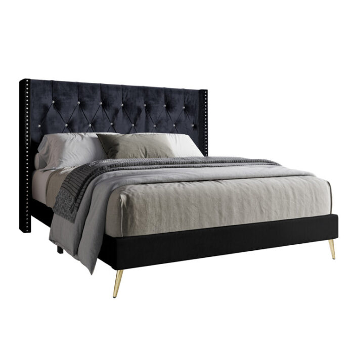 Petersfield Upholstered Wingback Bed - Chic Decora