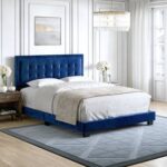 Pisa Velvet Upholstered Platform Bed Frame - Chic Decora