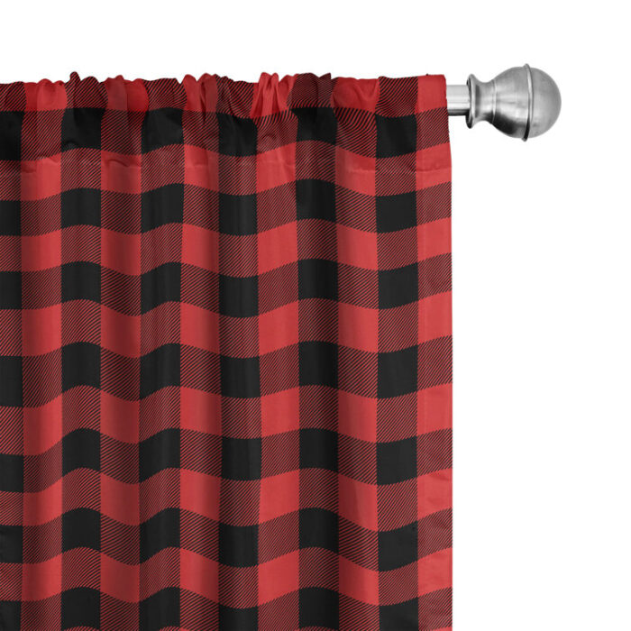 Plaid Semi-Sheer Rod Pocket Sliding Panel (Set of 2) - Chic Decora