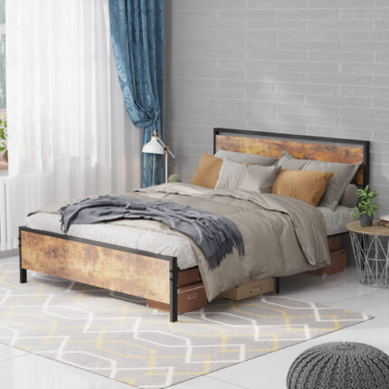 Carmesa Upholstered Platform Bed - Chic Decora