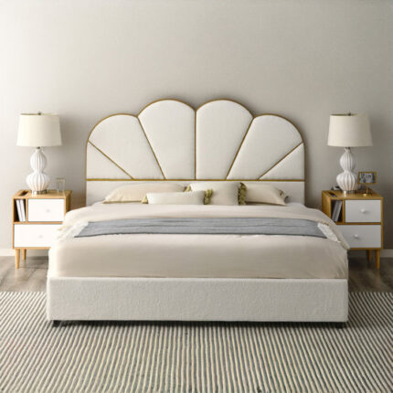 Berle Upholstered Metal Storage Bed - Chic Decora