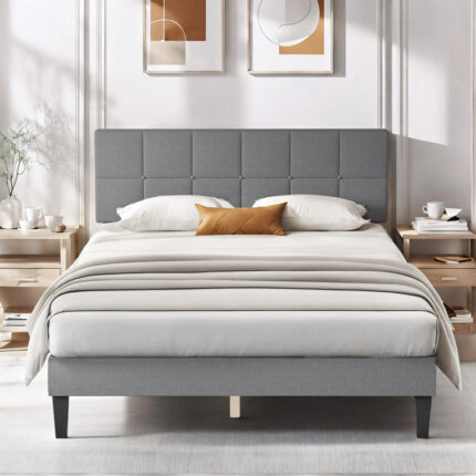 Queen Platform Bed with Lighted Headboard and Footboard - Chic Decora