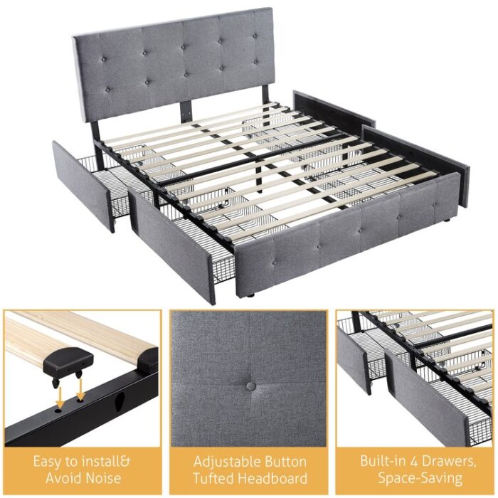 Platform Storage Bed - Chic Decora