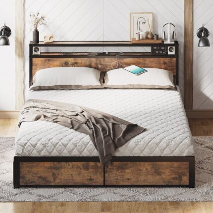 Frankel Vegan Leather Platform Bed - Chic Decora