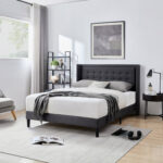 Pocitos Upholstered Wingback Bed - Chic Decora