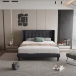 Pocitos Upholstered Wingback Bed - Chic Decora