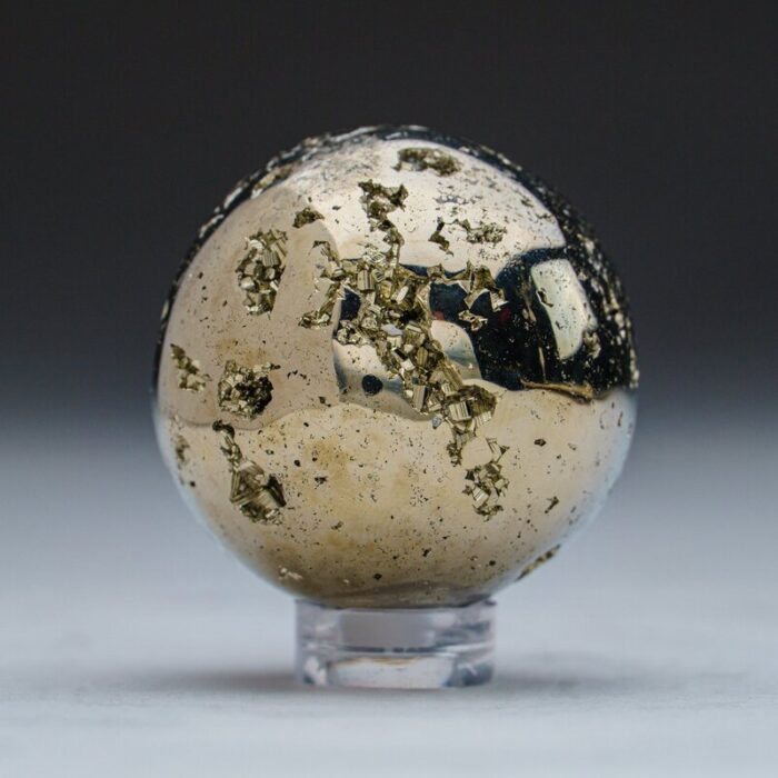 Polished Pyrite Sphere From Peru (1.25″, 0.2866 Lbs) - Chic Decora