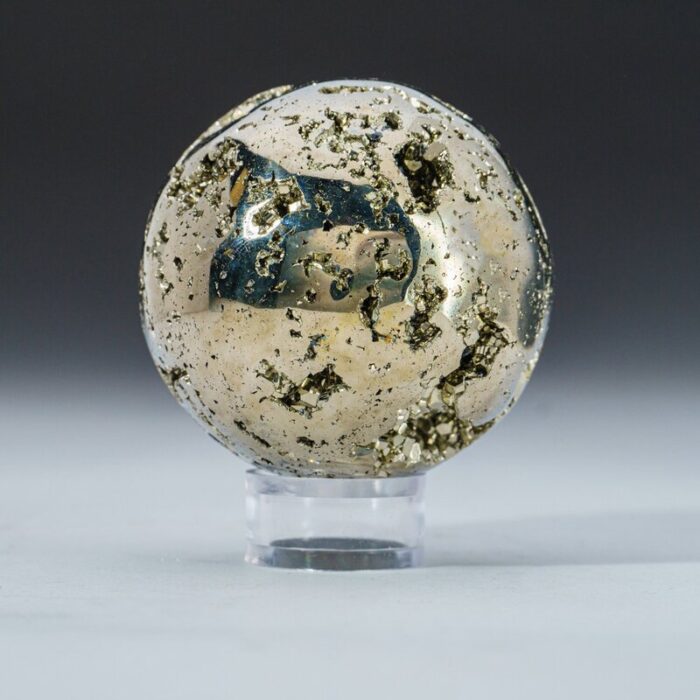 Polished Pyrite Sphere From Peru (2.25″, .8 Lbs) - Chic Decora