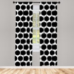 Polka Dots Semi-Sheer Rod Pocket Curtain Panels (Set of 2) - Chic Decora