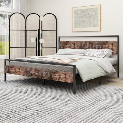 Polparia Metal Platform Bed - Chic Decora