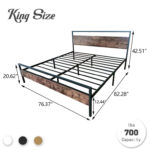 Polparia Metal Platform Bed - Chic Decora